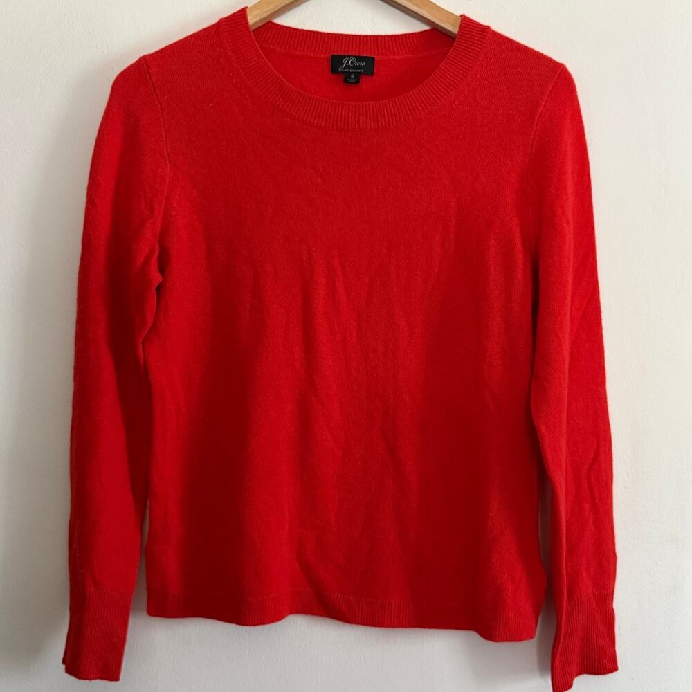 J.Crew | Tomato Red 100% Cashmere Crew Neck Sweater | Small
